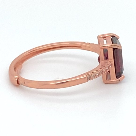 Pyrope Garnet 2.45ct Rose Gold Finish Solid 925 Sterling Silver Ring - Picture 3 of 6